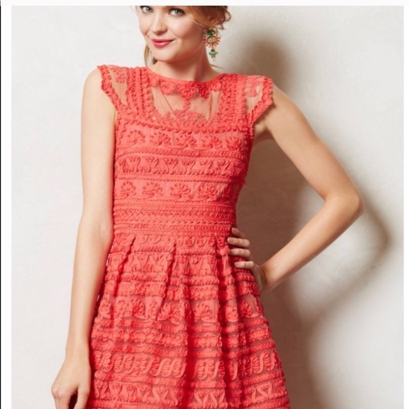 Anthropologie coral yohan Baraschi dress sz 4p - Picture 2 of 8